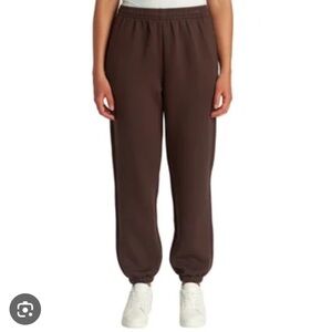 Lazypants Chocolate Brown Double Knit Fleece Joggers - Small
